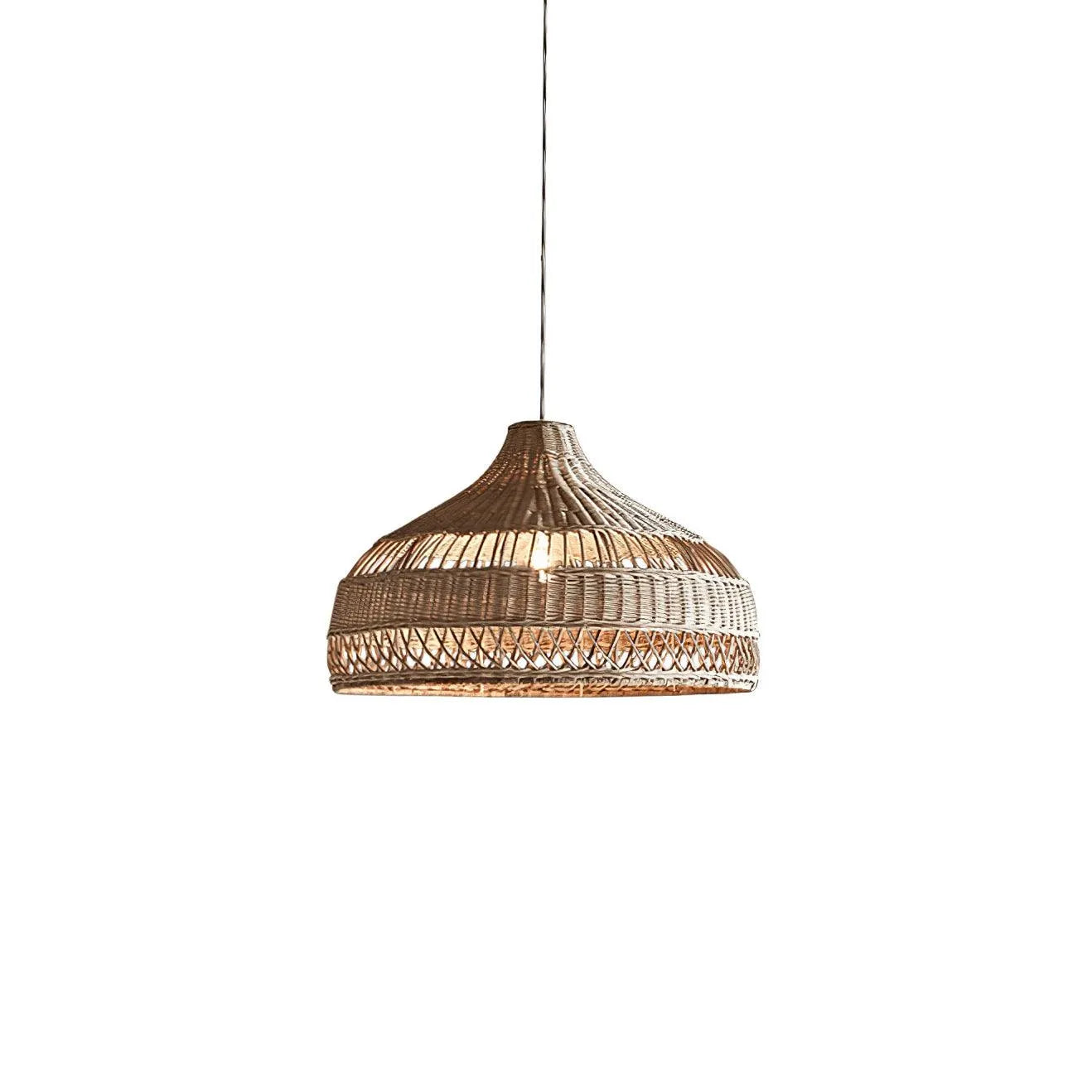 Artisanal Rattan Dome Pendant Lamp - Auraolight