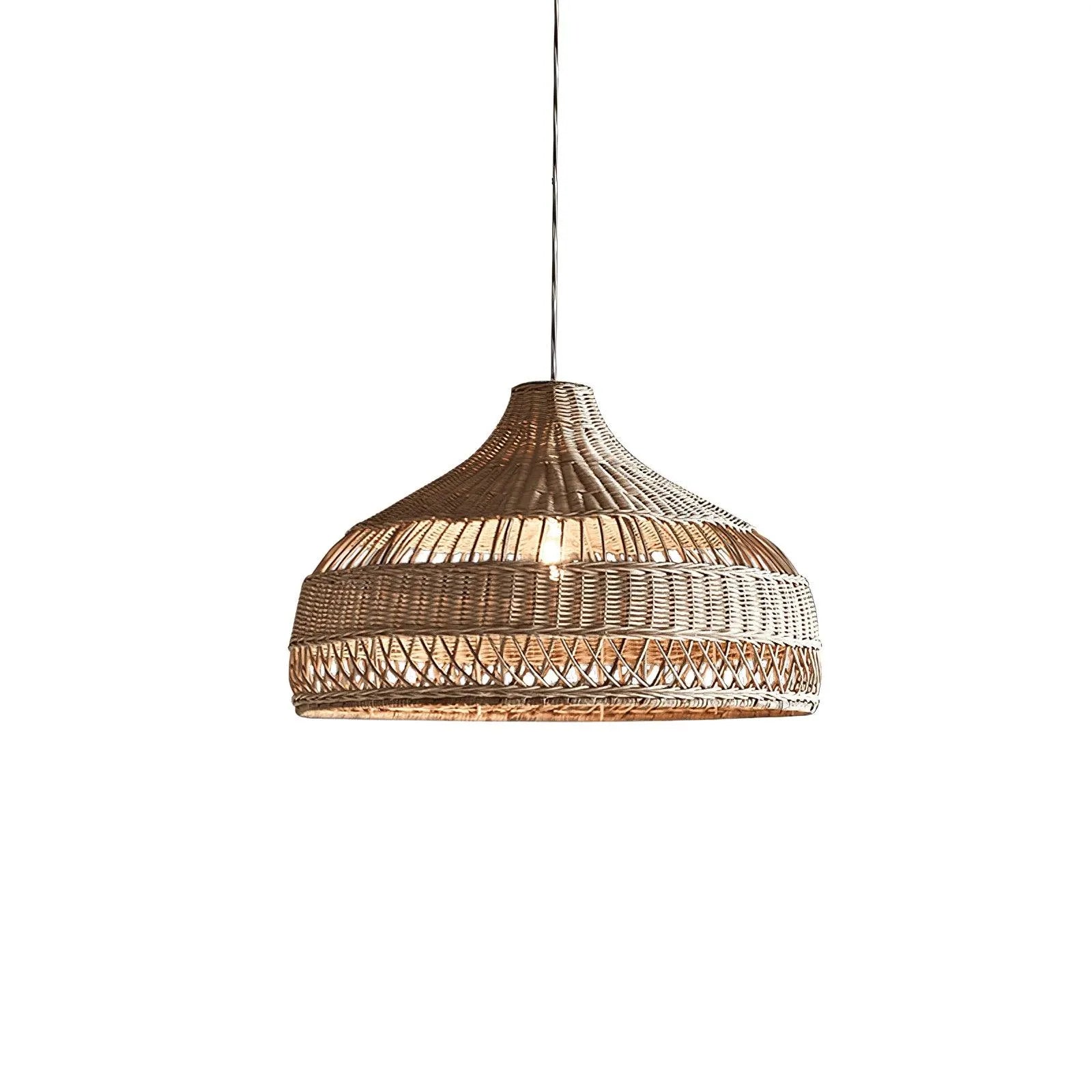 Artisanal Rattan Dome Pendant Lamp - Auraolight