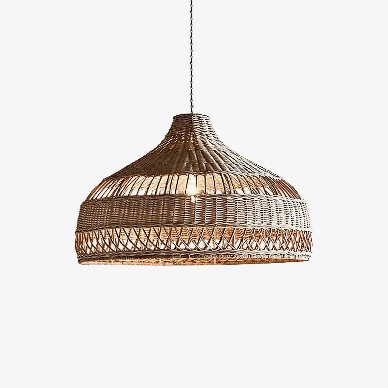 Artisanal Rattan Dome Pendant Lamp - Auraolight
