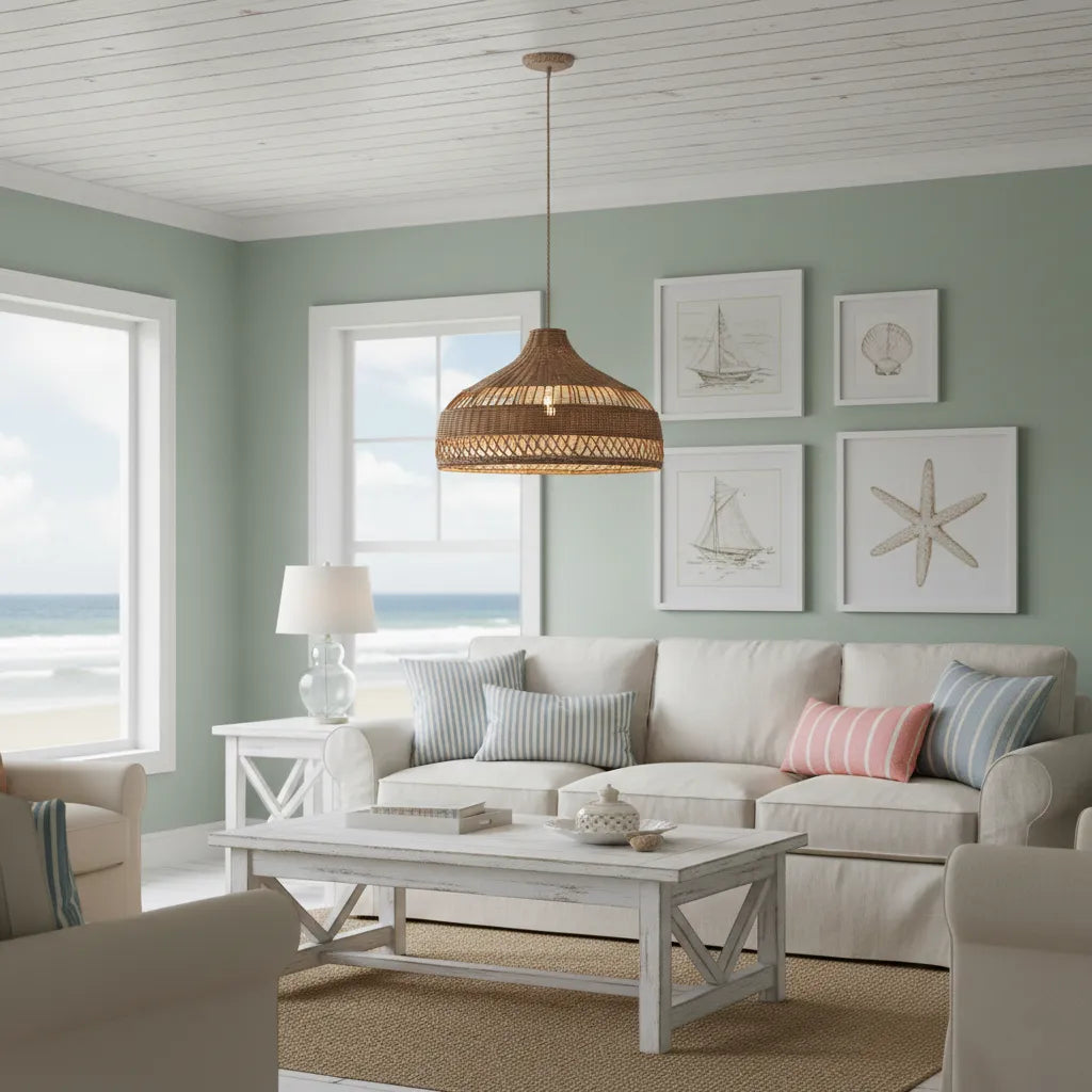 Artisanal Rattan Dome Pendant Lamp