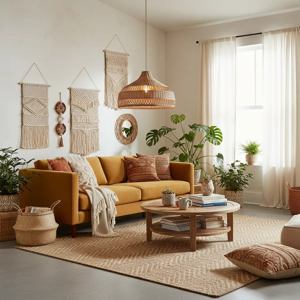 Artisanal Rattan Dome Pendant Lamp