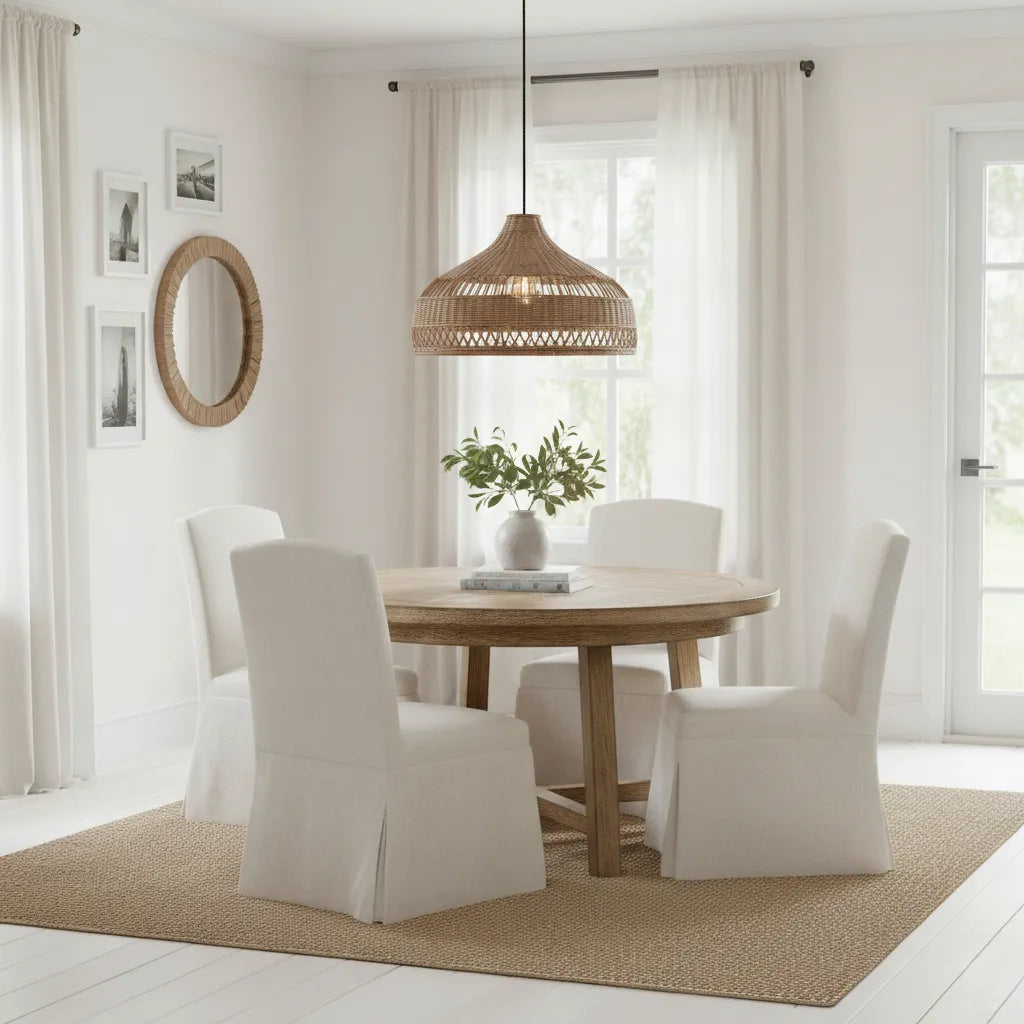 Artisanal Rattan Dome Pendant Lamp