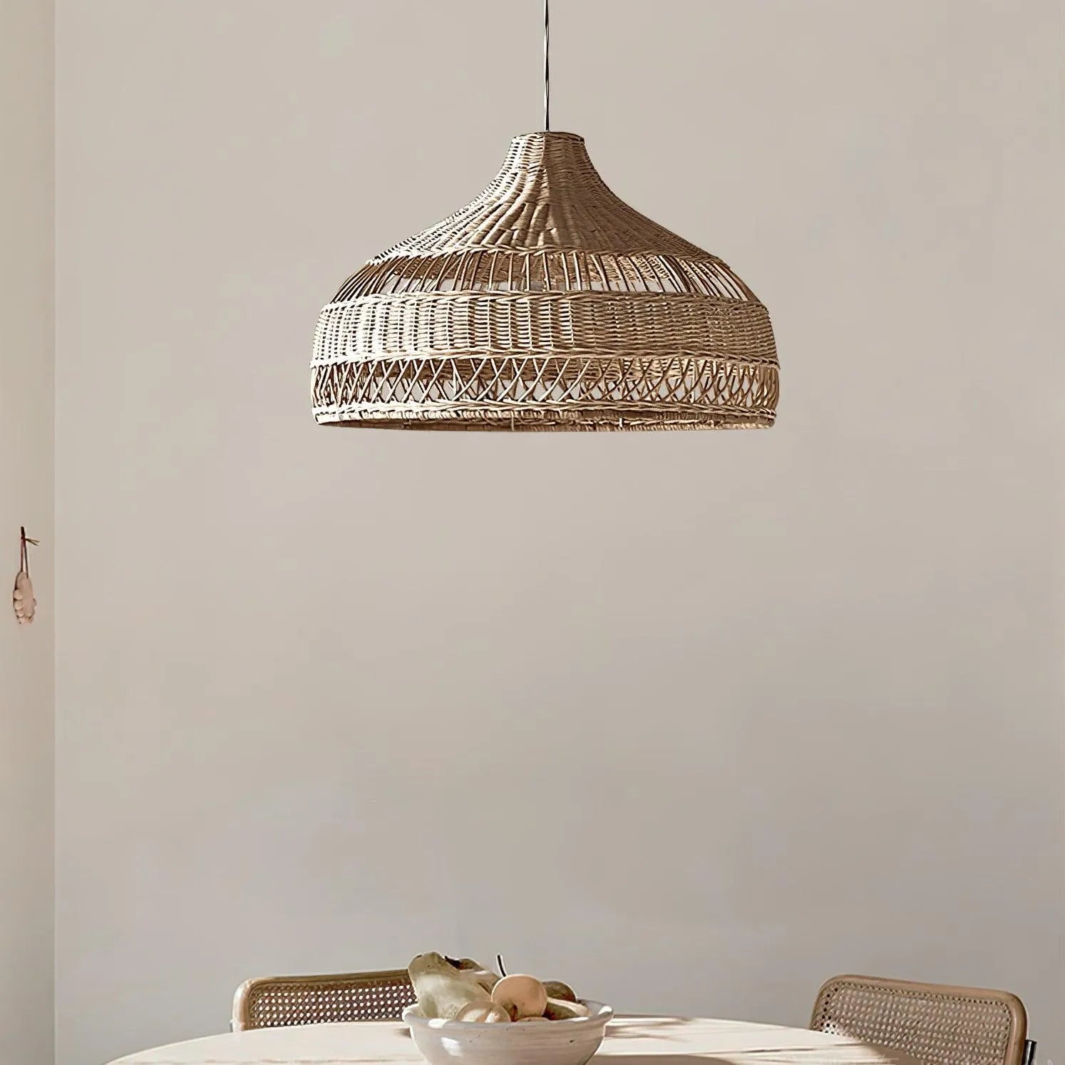 Artisanal Rattan Dome Pendant Lamp - Auraolight