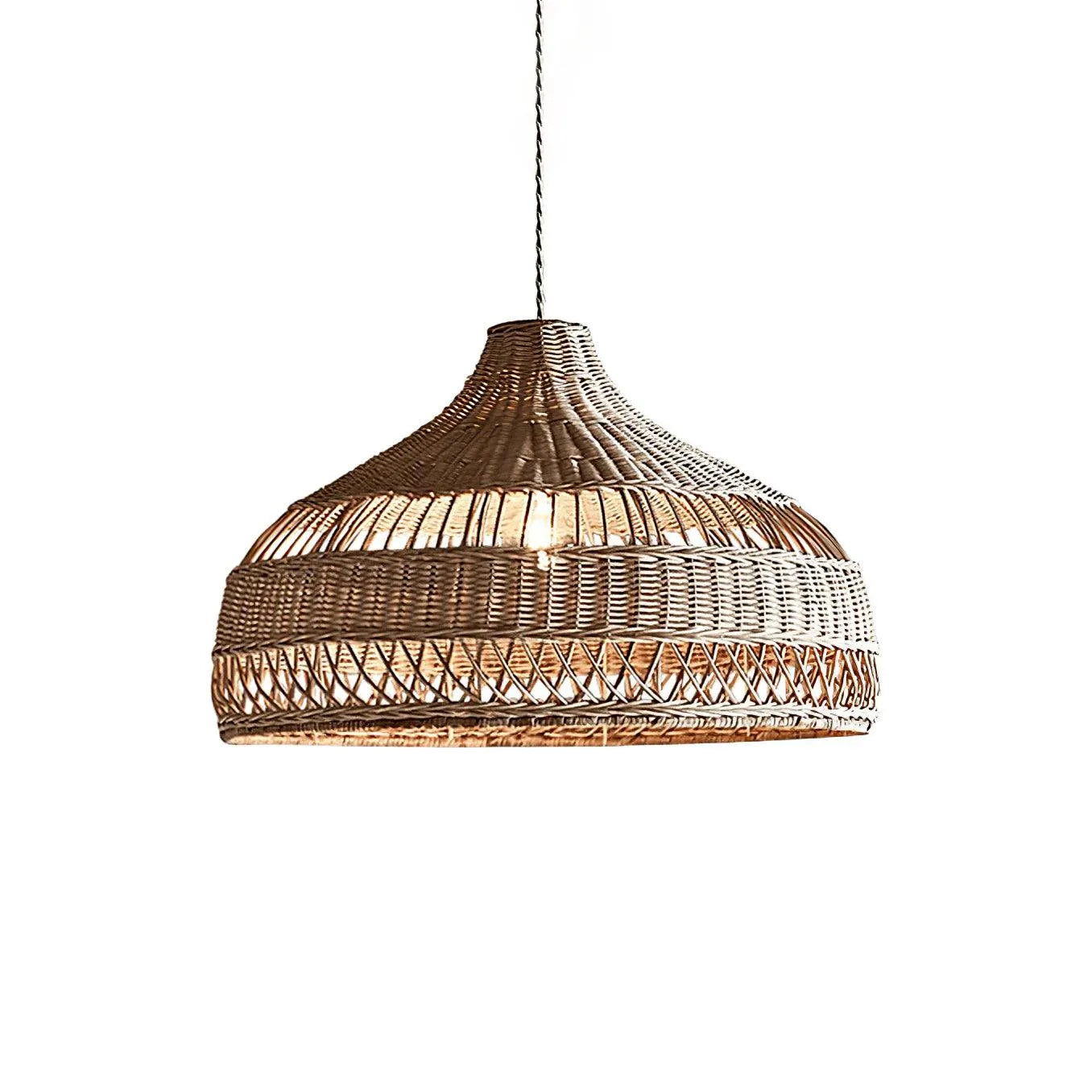 Artisanal Rattan Dome Pendant Lamp - Auraolight