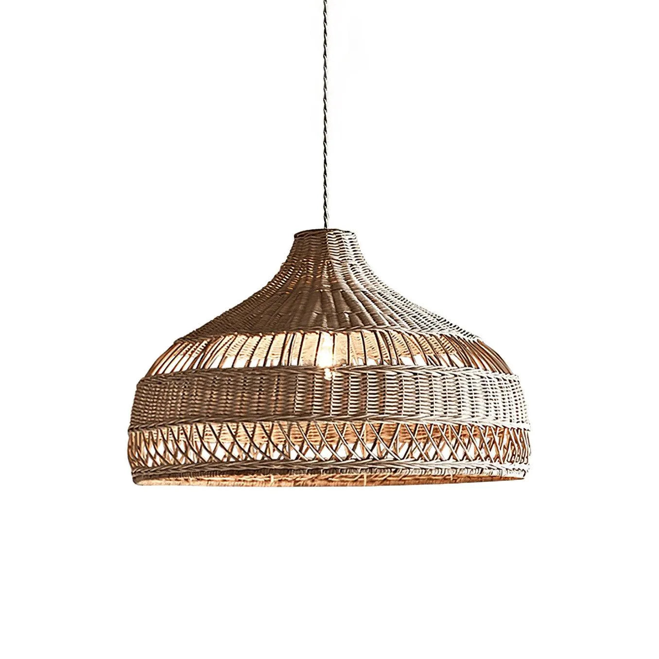 Artisanal Rattan Dome Pendant Lamp - Auraolight