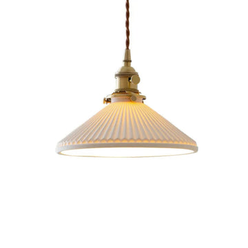 Ceramic Pleated Pendant Lamp - Auraolight