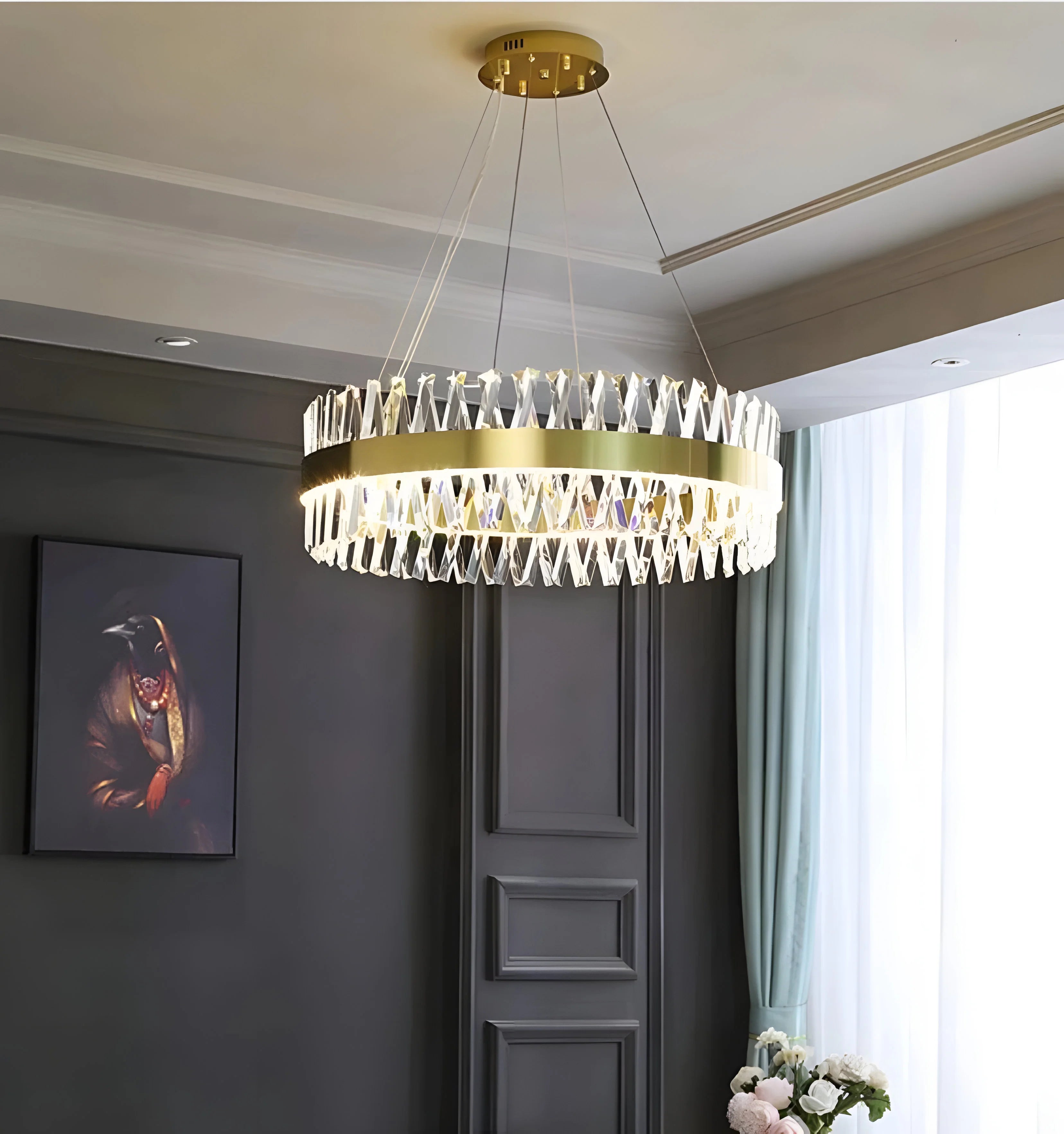 Golden Crossover Chandelier - Auraolight