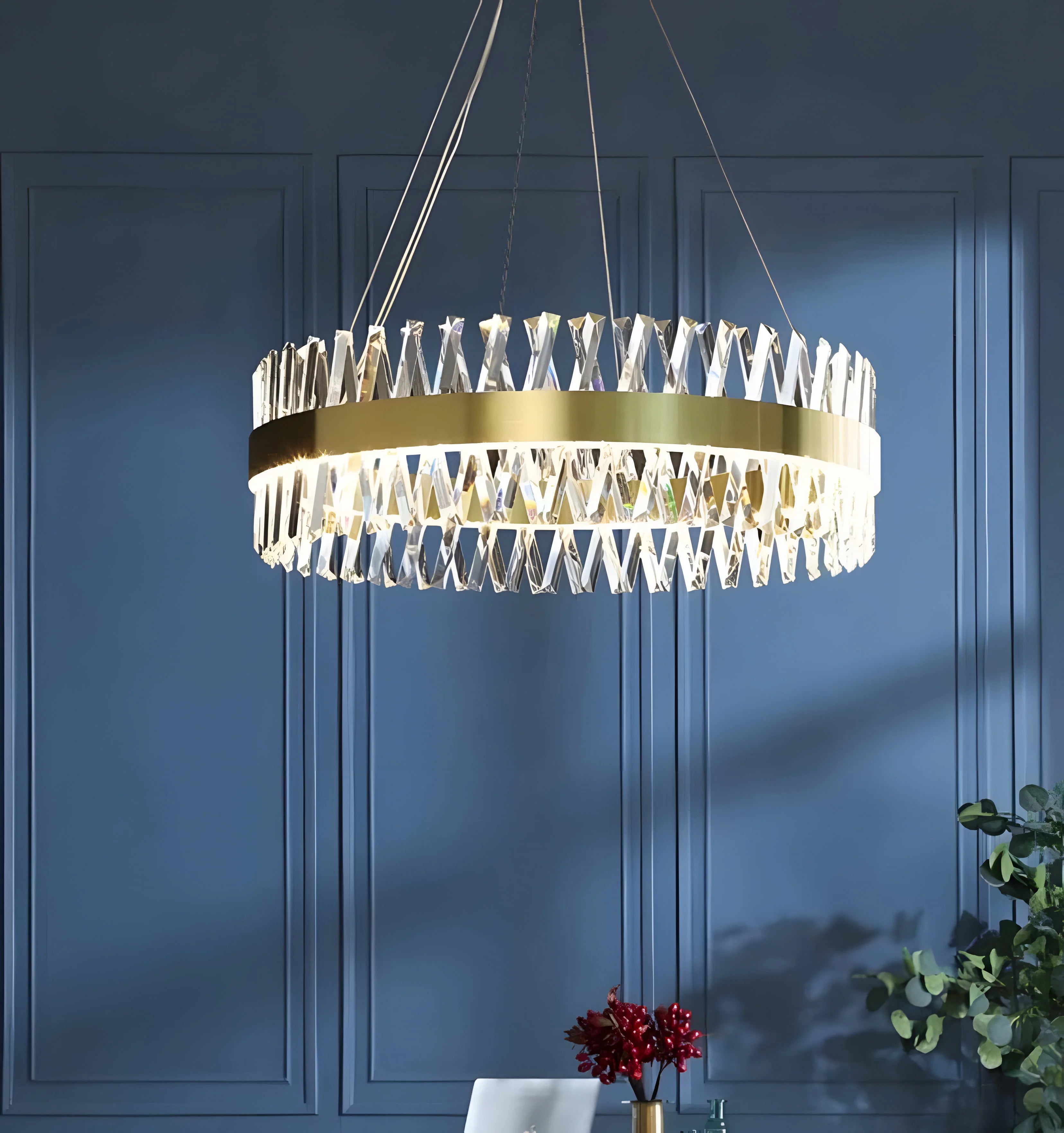 Golden Crossover Chandelier - Auraolight