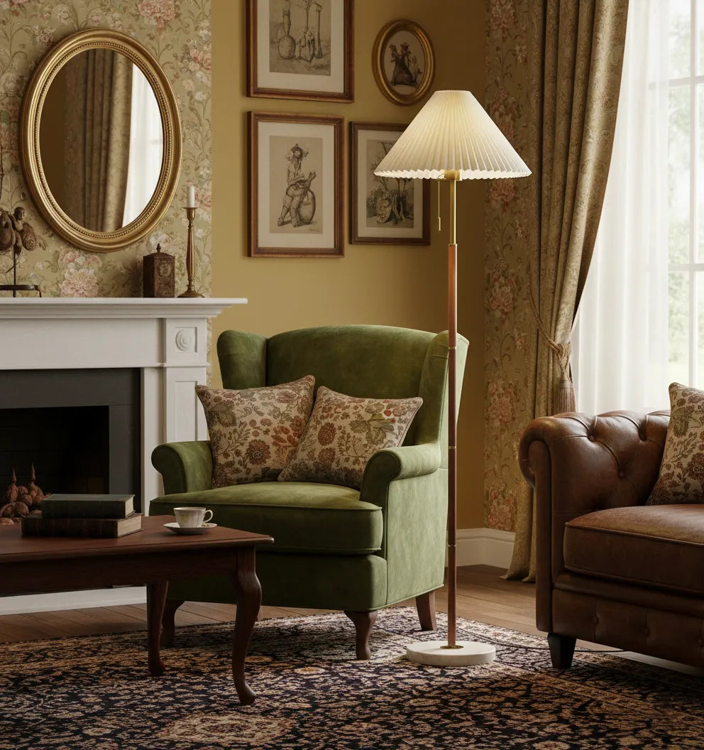 Vintage Pleated Floor Lamp