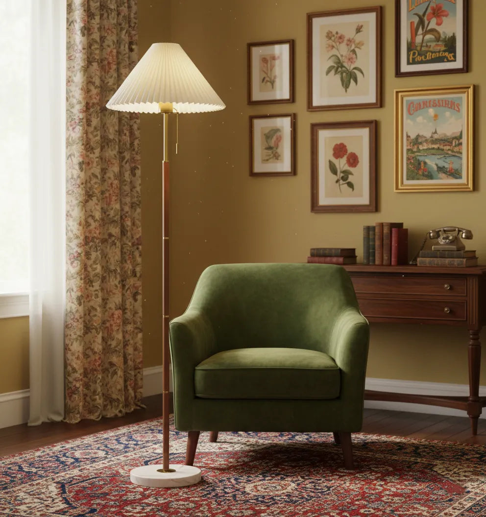 Vintage Pleated Floor Lamp