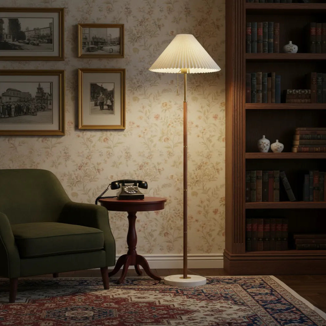 Vintage Pleated Floor Lamp