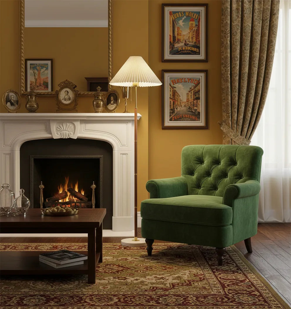 Vintage Pleated Floor Lamp