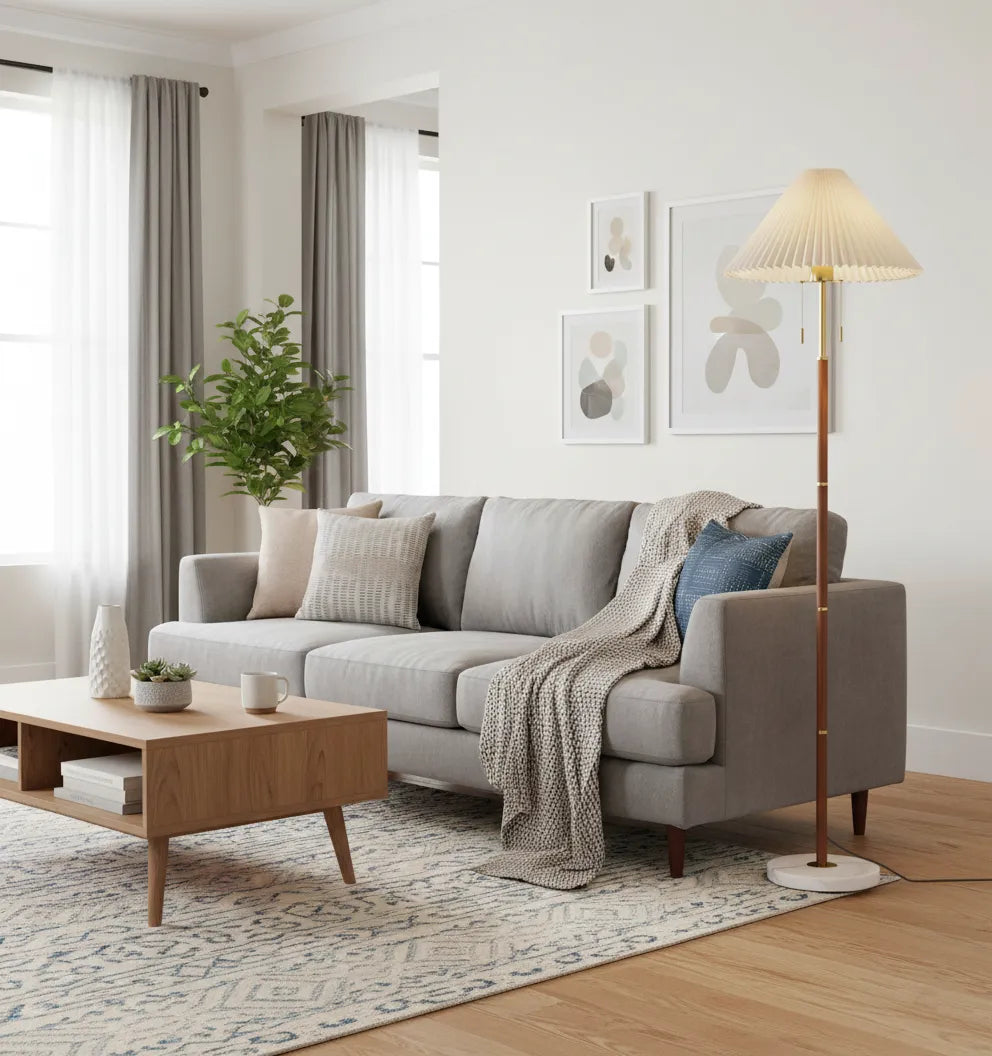 Vintage Pleated Floor Lamp