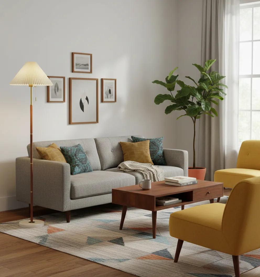 Vintage Pleated Floor Lamp