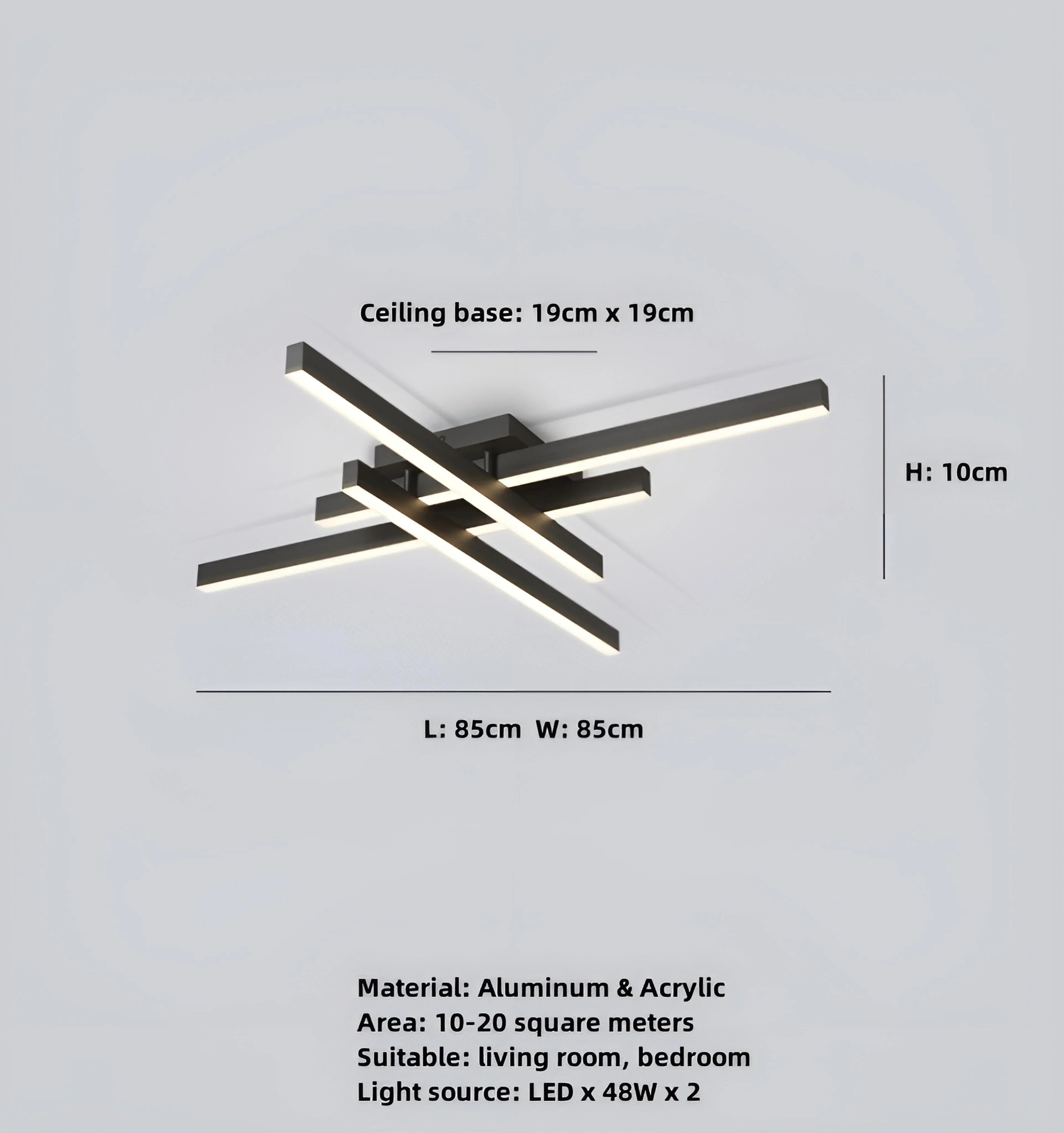 Cross Shape Ceiling Light - Auraolight