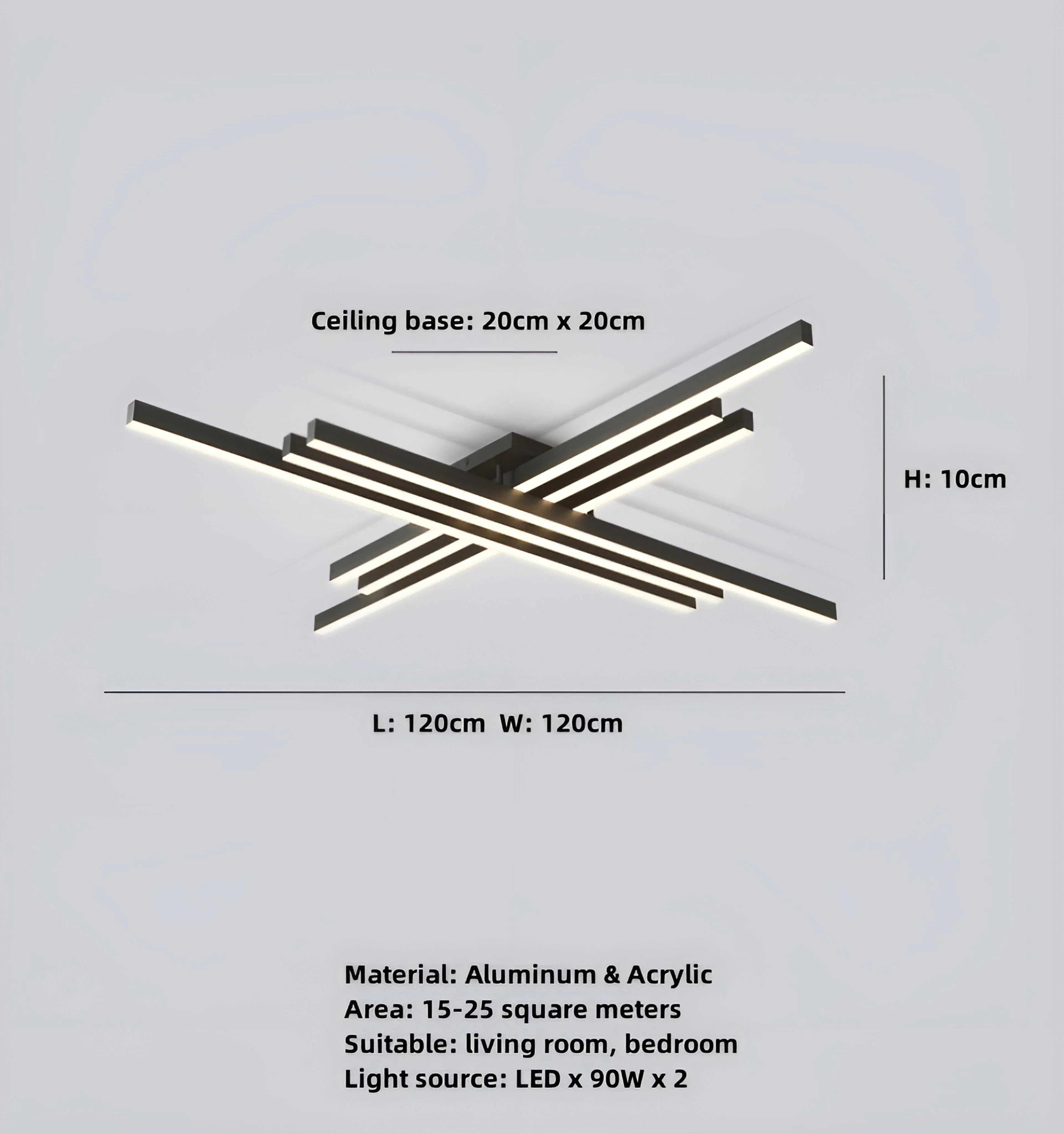 Cross Shape Ceiling Light - Auraolight