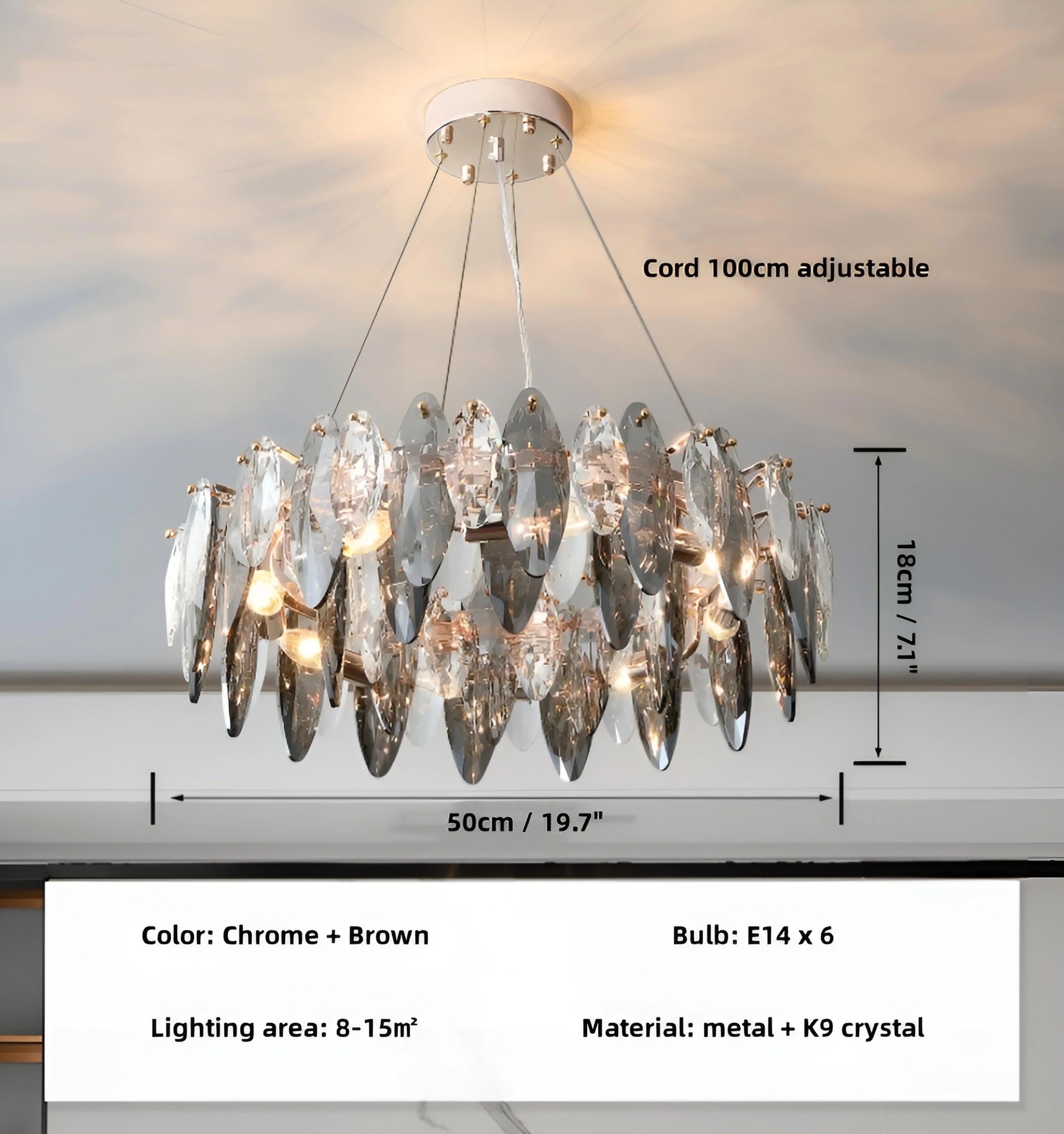 Jonas Crystal Chandelier - Auraolight
