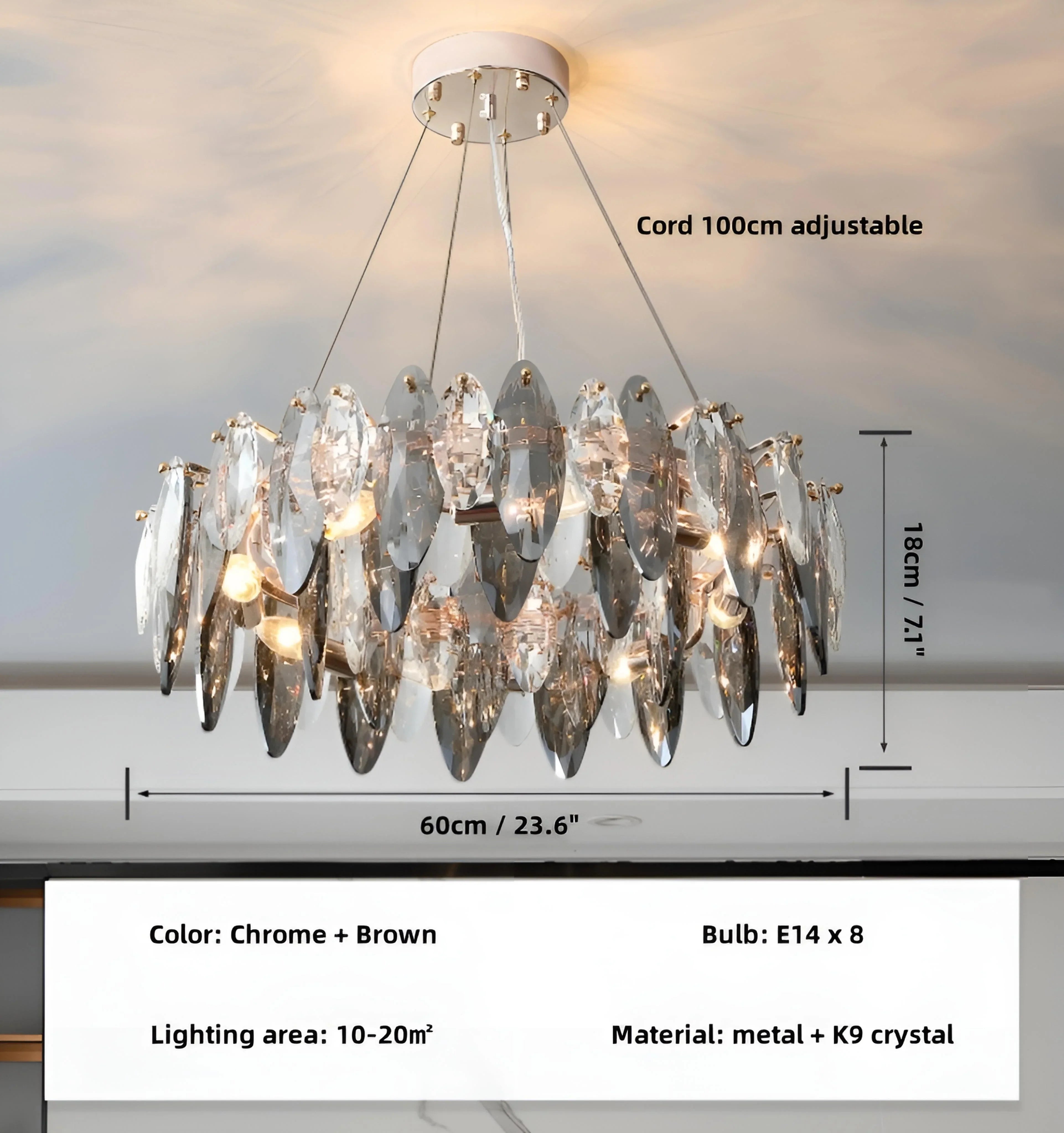 Jonas Crystal Chandelier - Auraolight