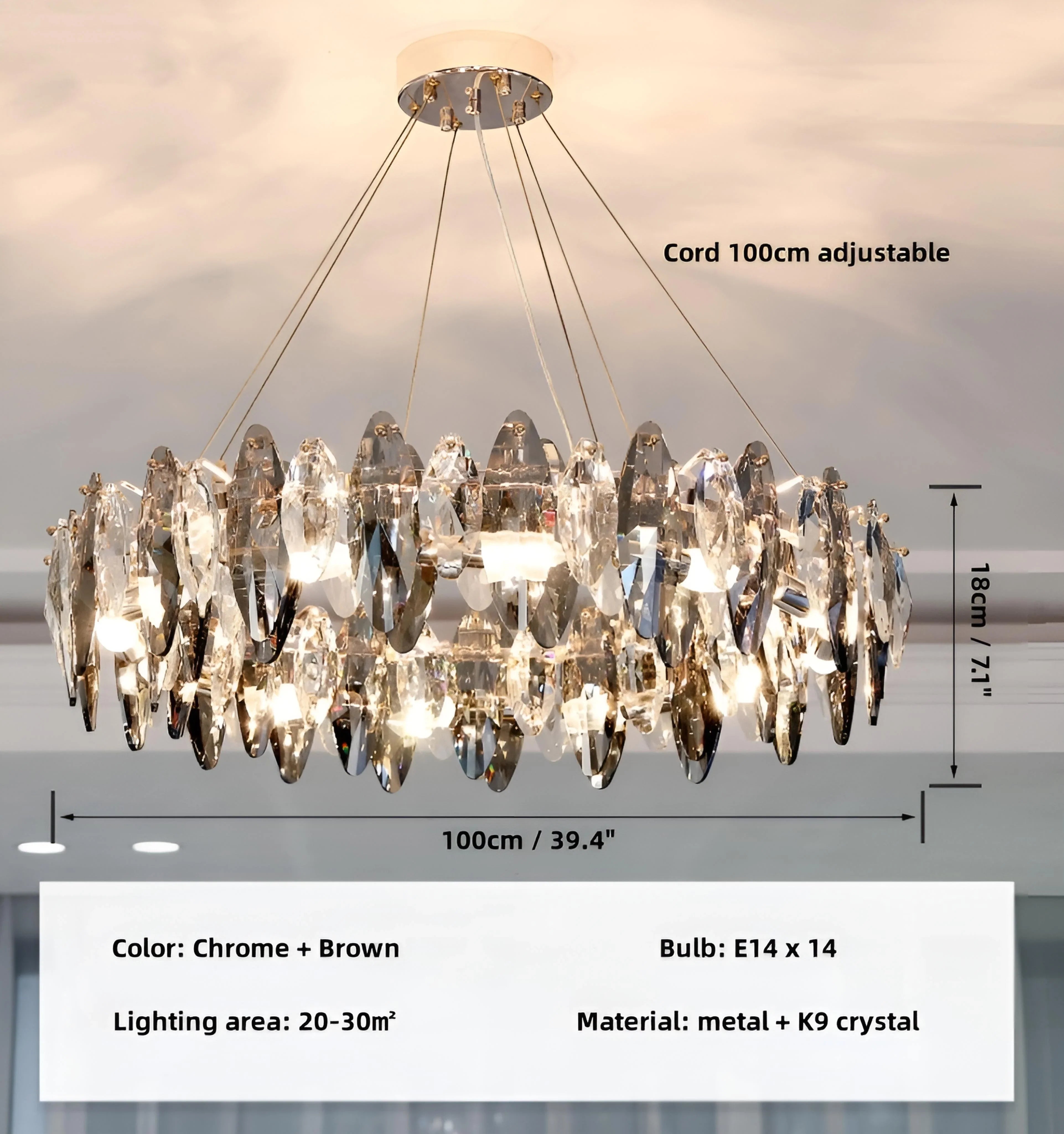 Jonas Crystal Chandelier - Auraolight