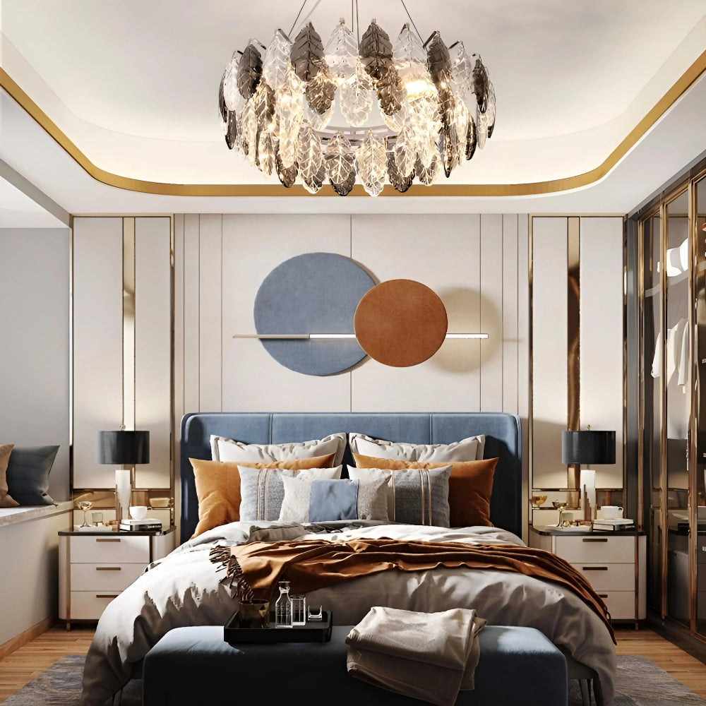 Jonas Leaf Crystal Chandelier - Auraolight