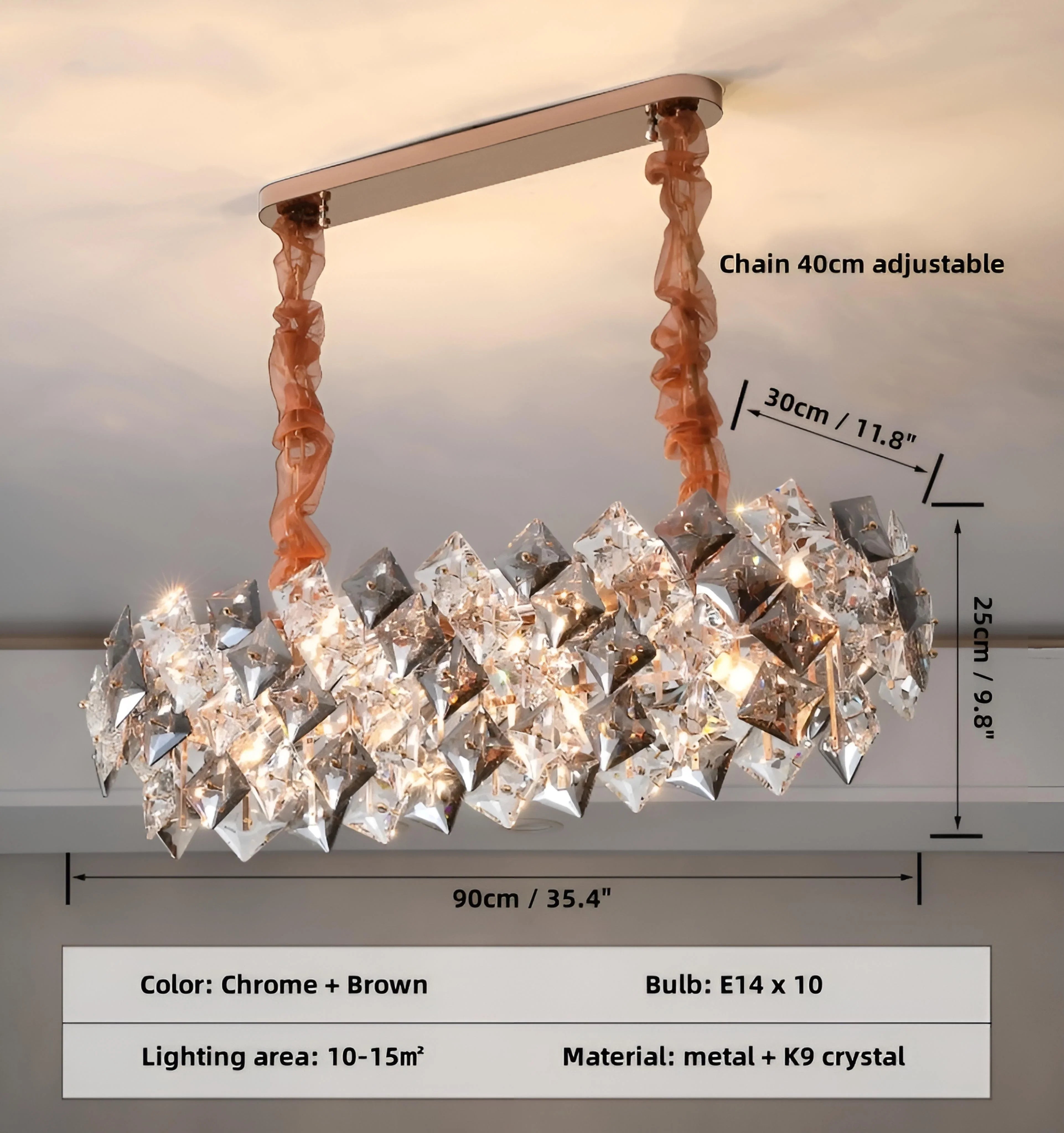Jonas Scale Crystal Chandelier - Auraolight