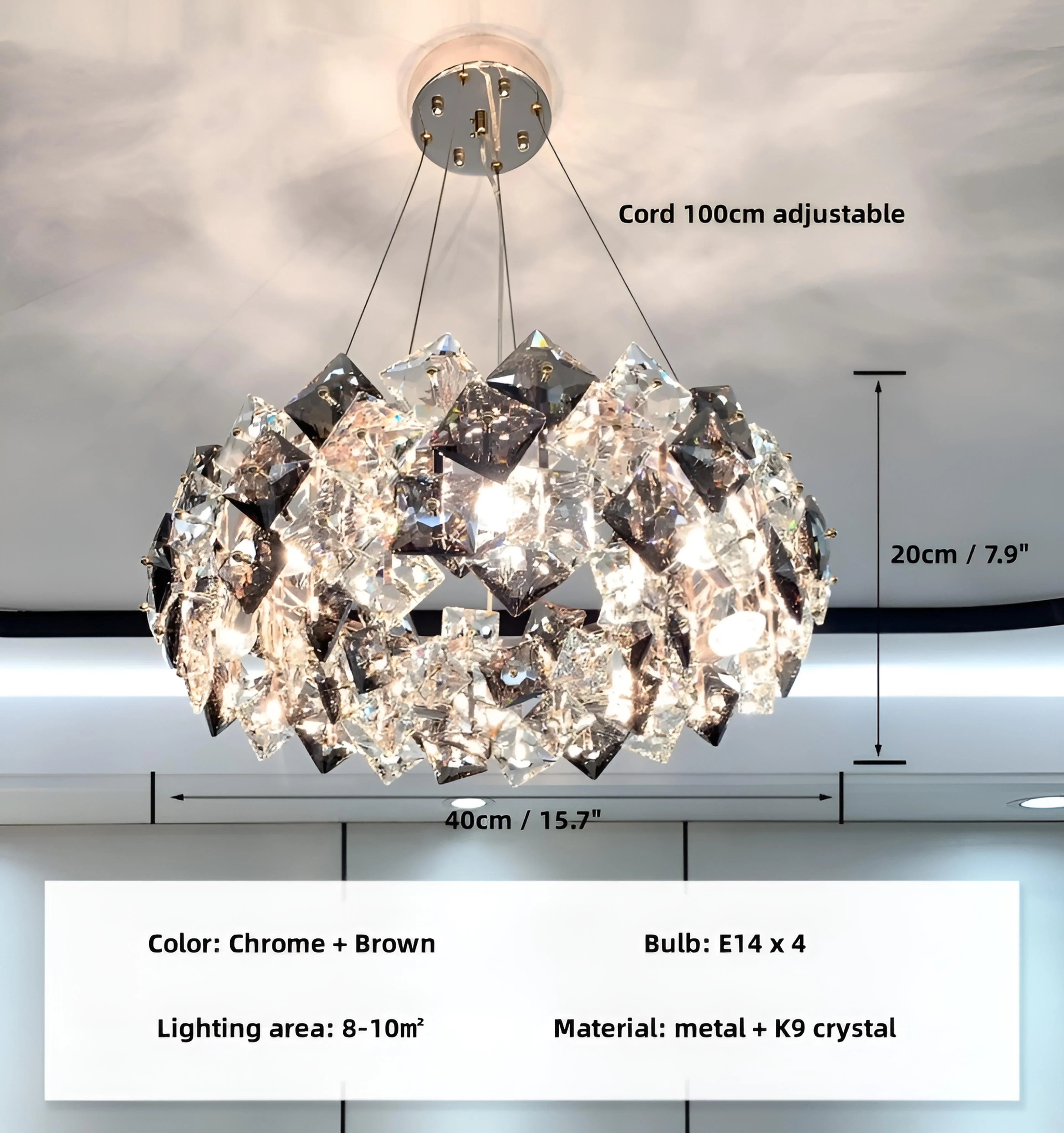 Jonas Scale Crystal Chandelier - Auraolight