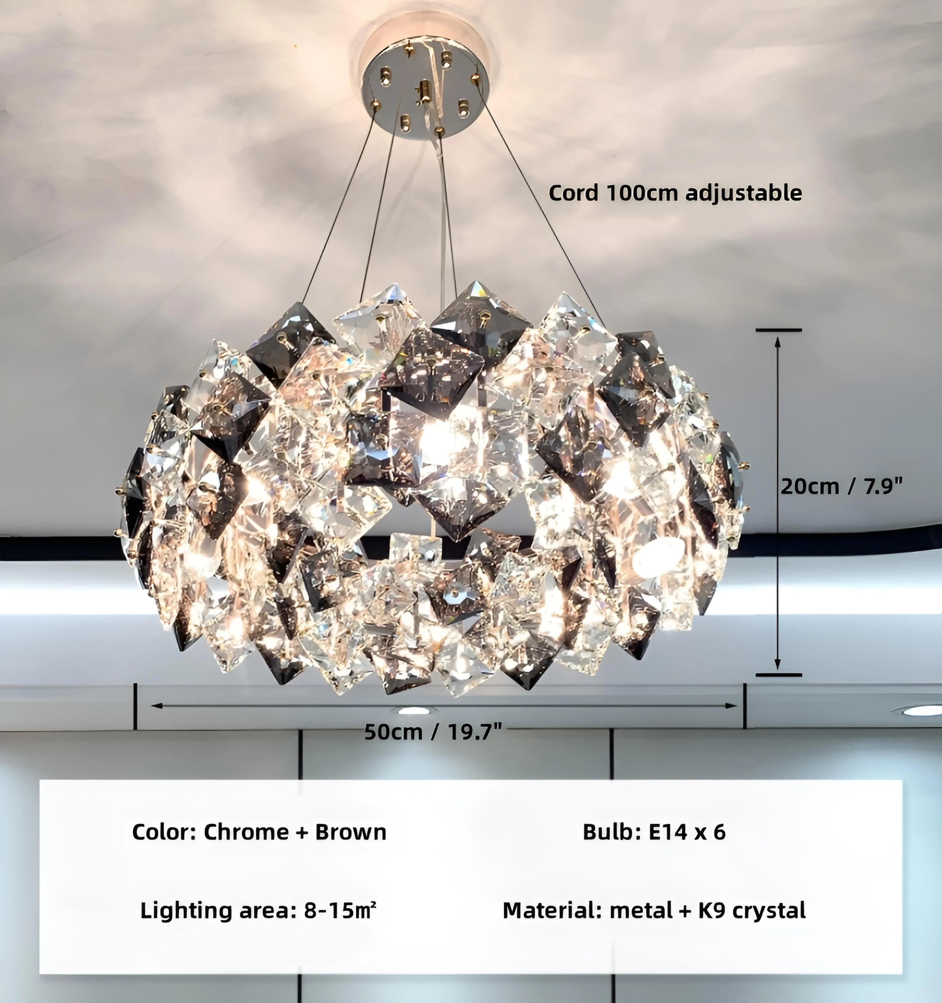 Jonas Scale Crystal Chandelier - Auraolight