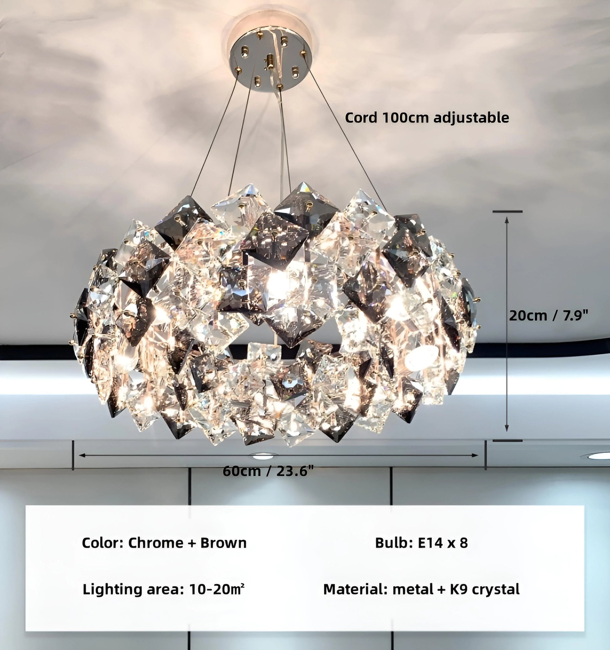 Jonas Scale Crystal Chandelier - Auraolight