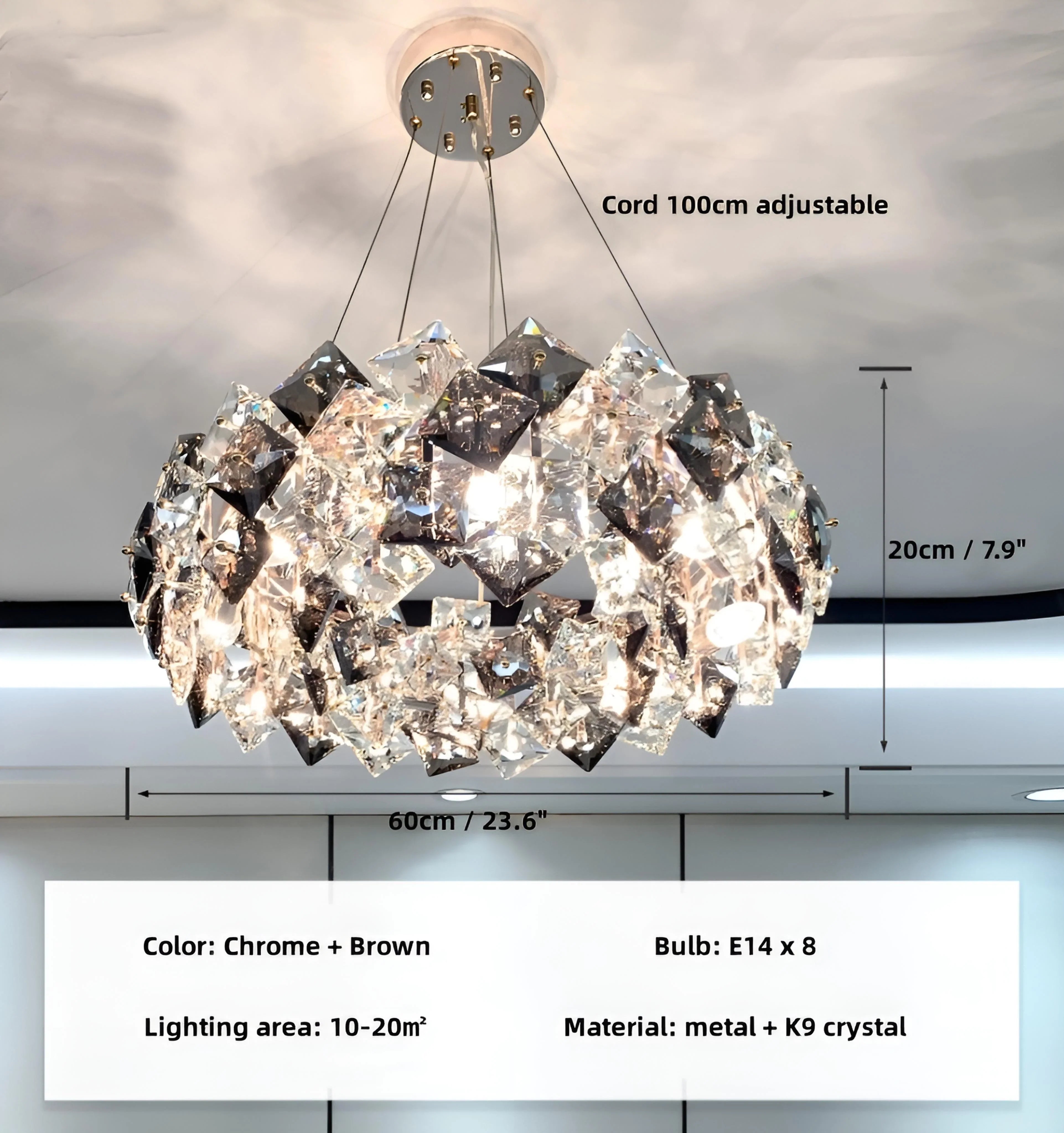 Jonas Scale Crystal Chandelier - Auraolight