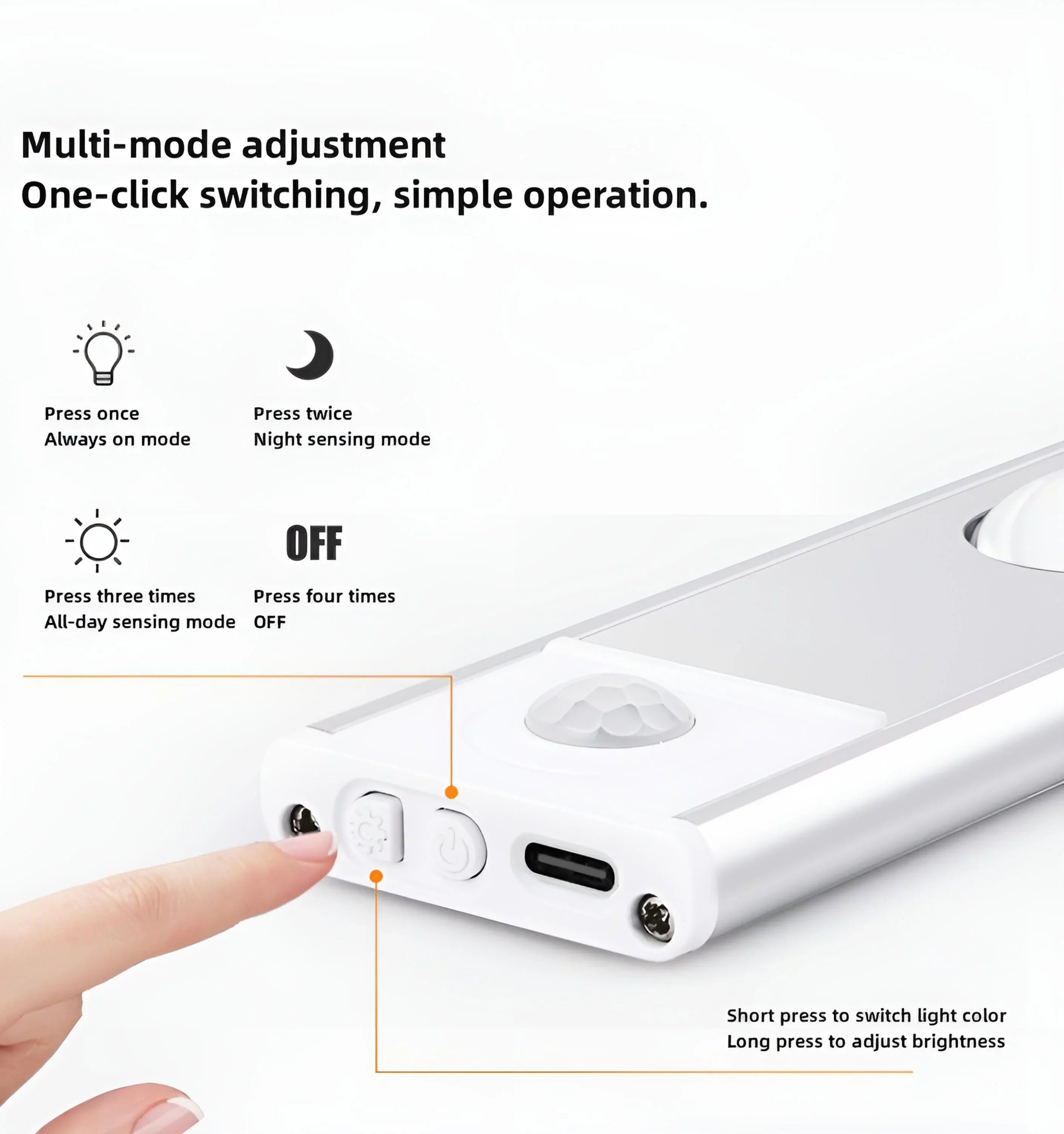 Motion Sensor Slim Cat Eye Light Bar - Auraolight