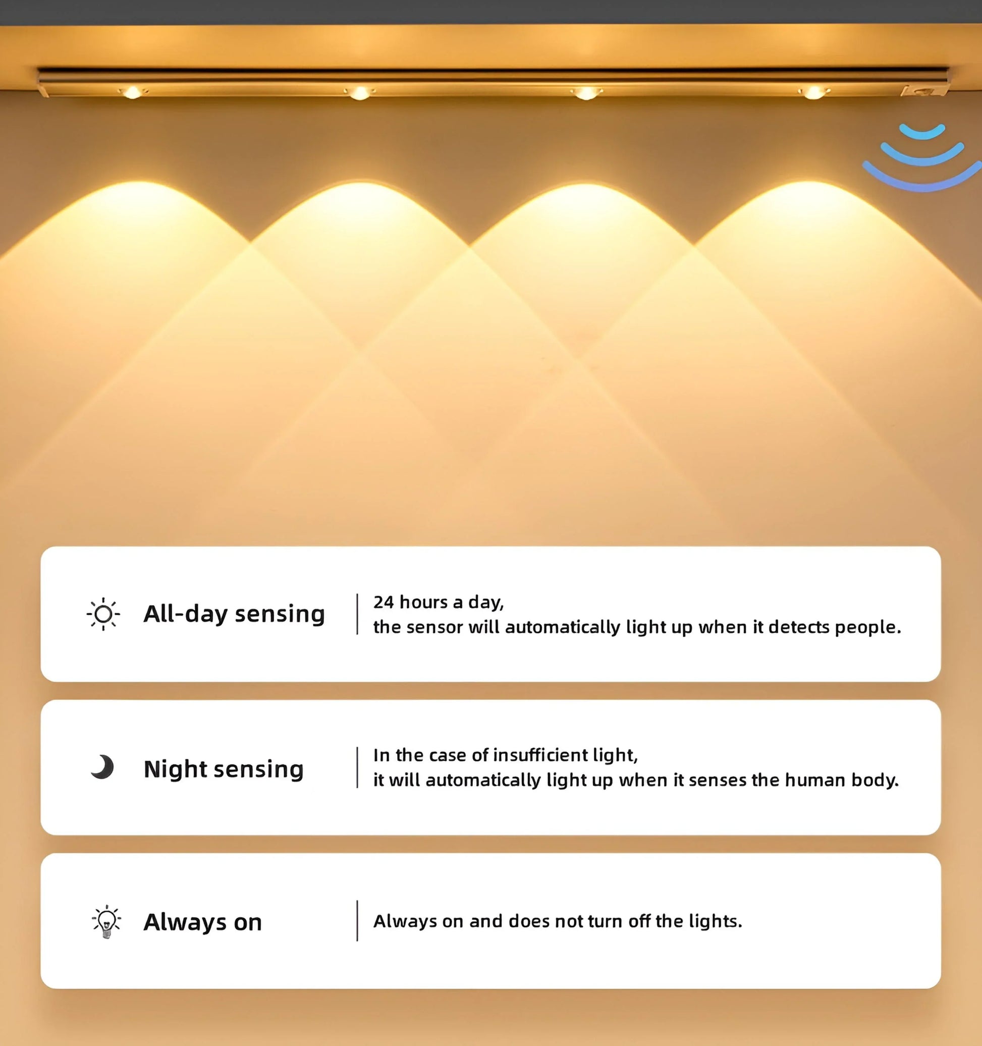 Motion Sensor Slim Cat Eye Light Bar - Auraolight