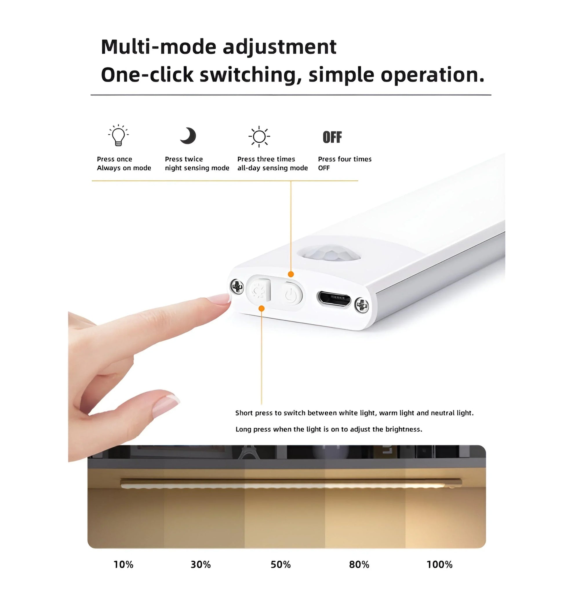 Motion Sensor Slim Light Bar - Auraolight