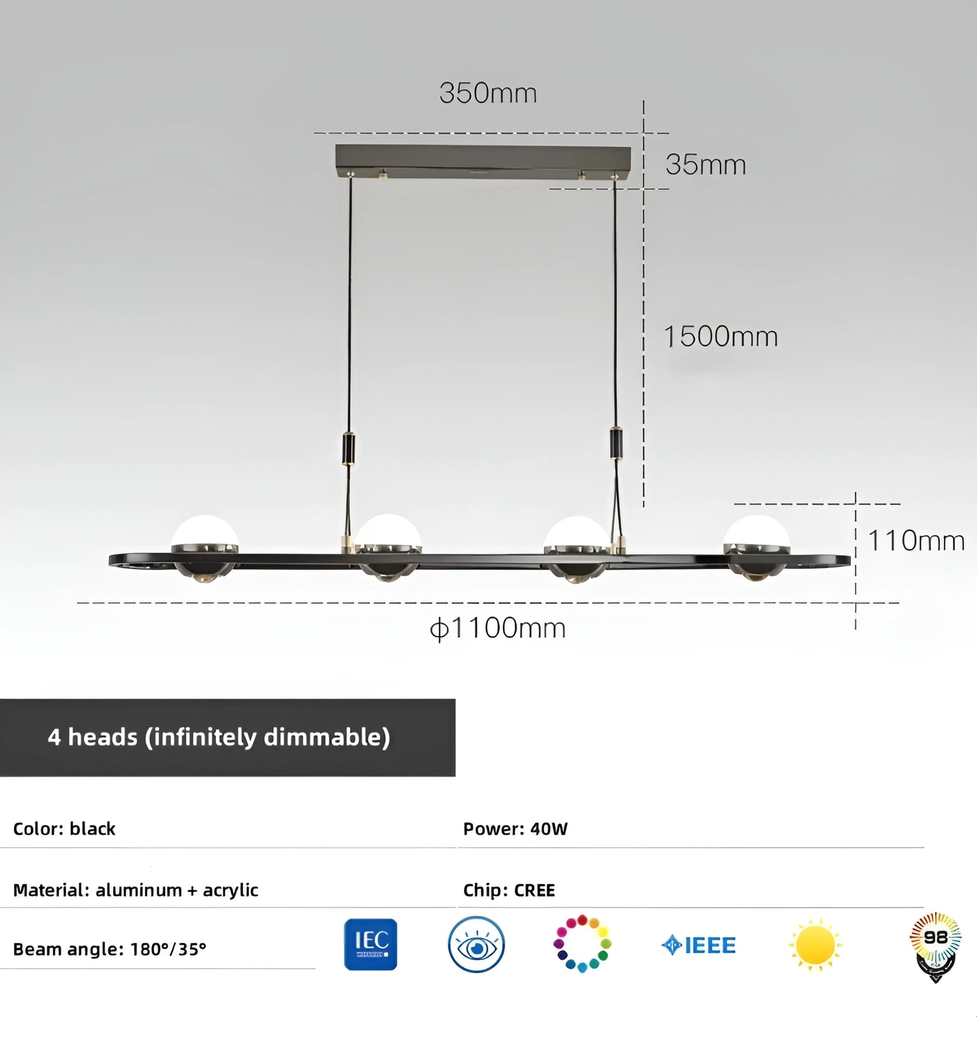 Nordic Planet Linear Chandelier - Auraolight