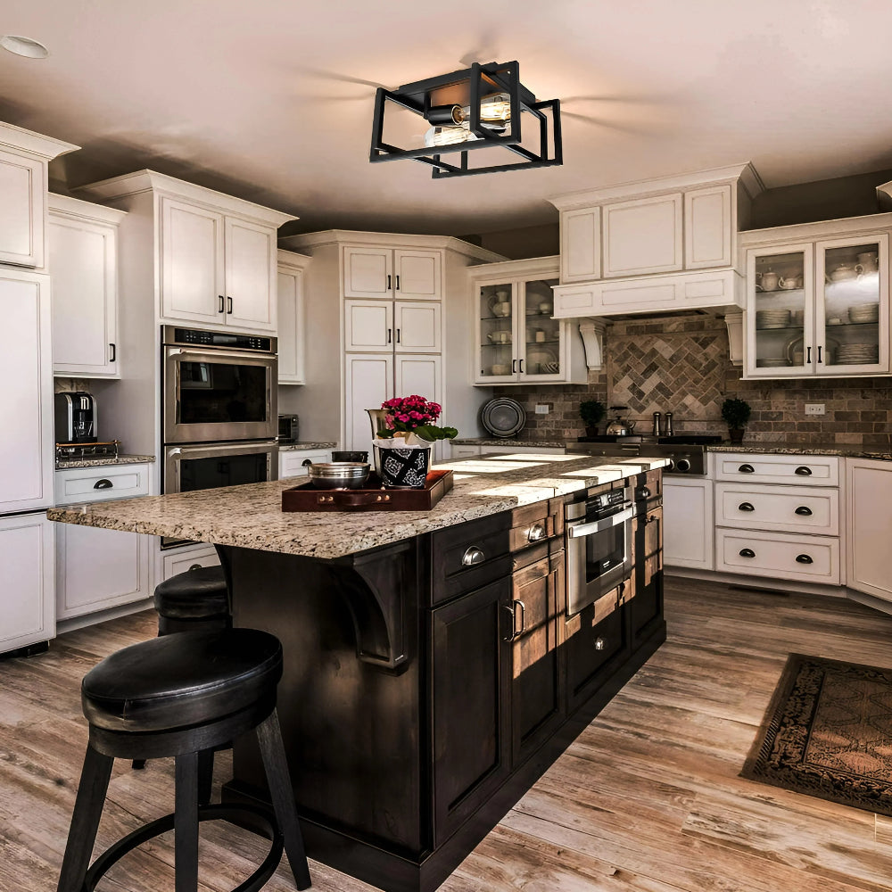 Square Iron Ceiling Light - Auraolight