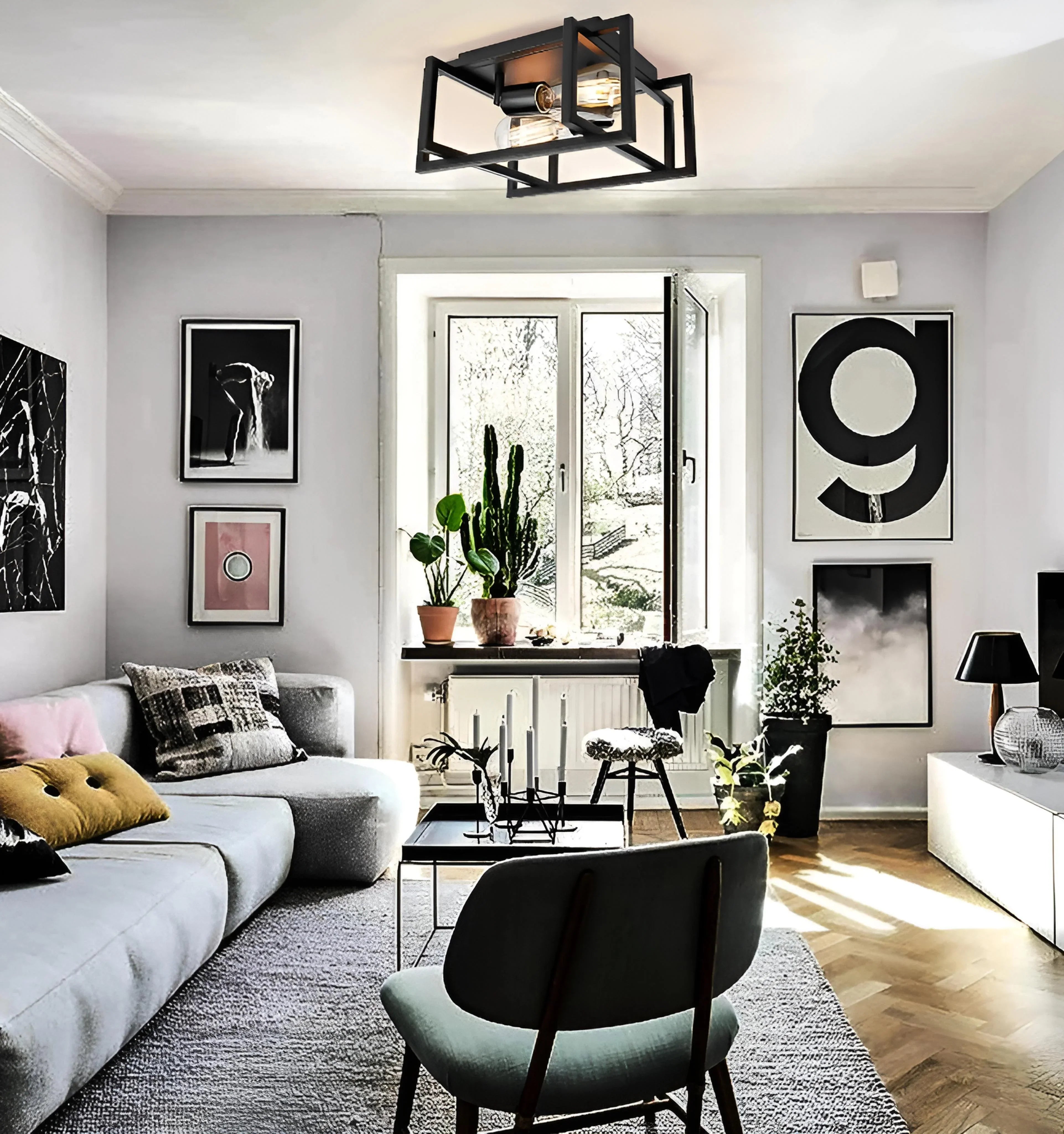 Square Iron Ceiling Light - Auraolight