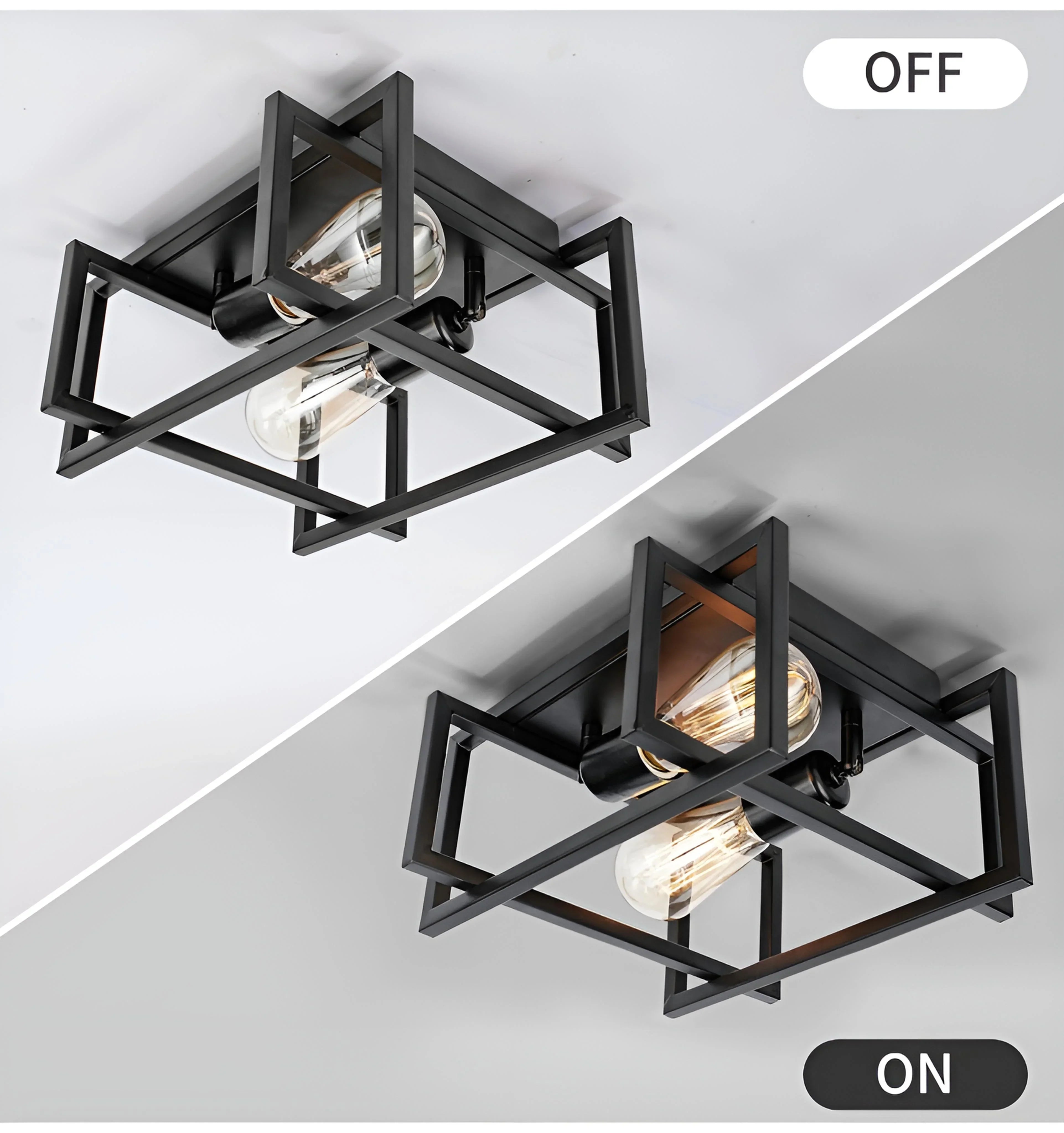 Square Iron Ceiling Light - Auraolight