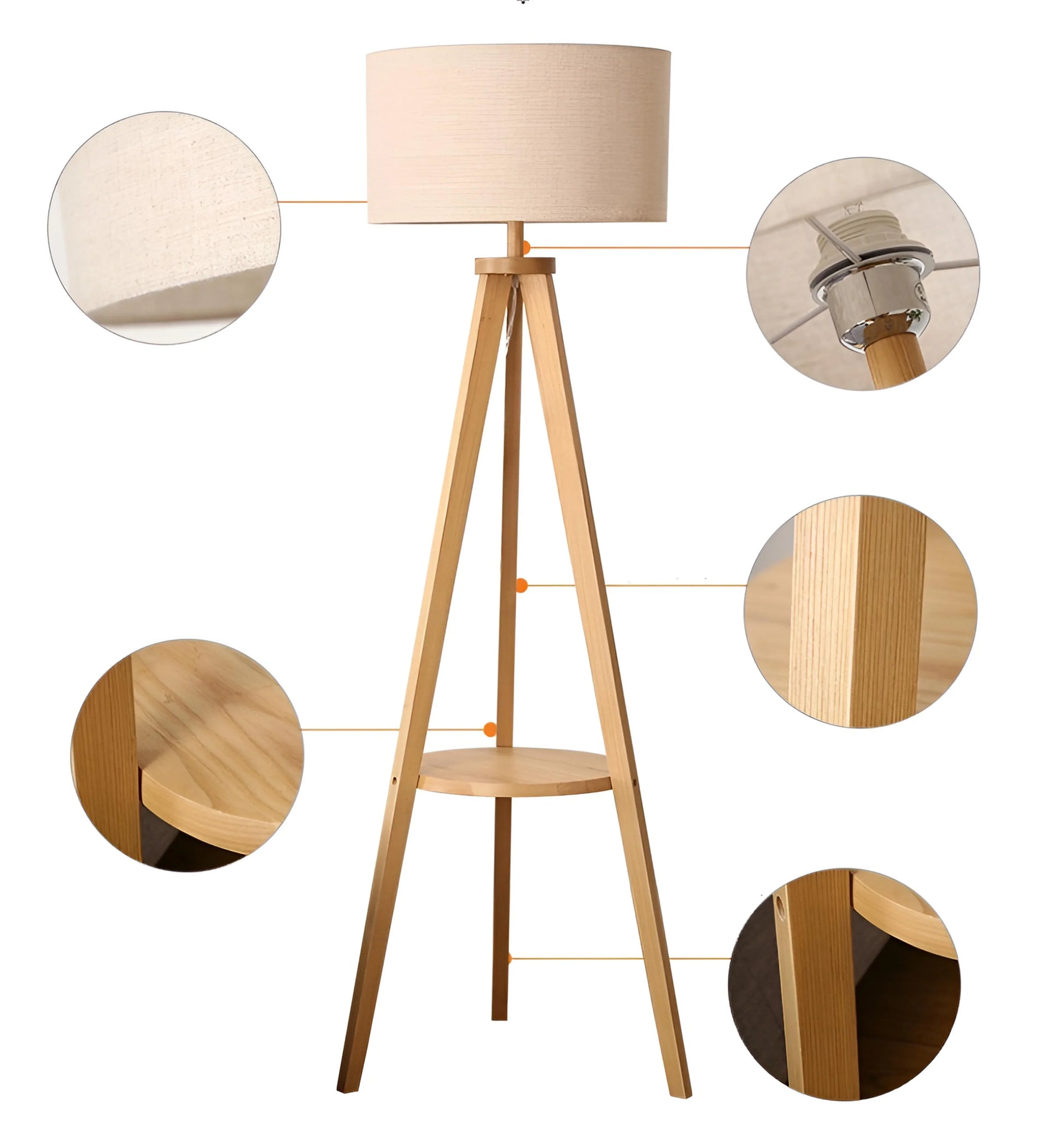 Wooden Tripod Floor Lamp - Auraolight