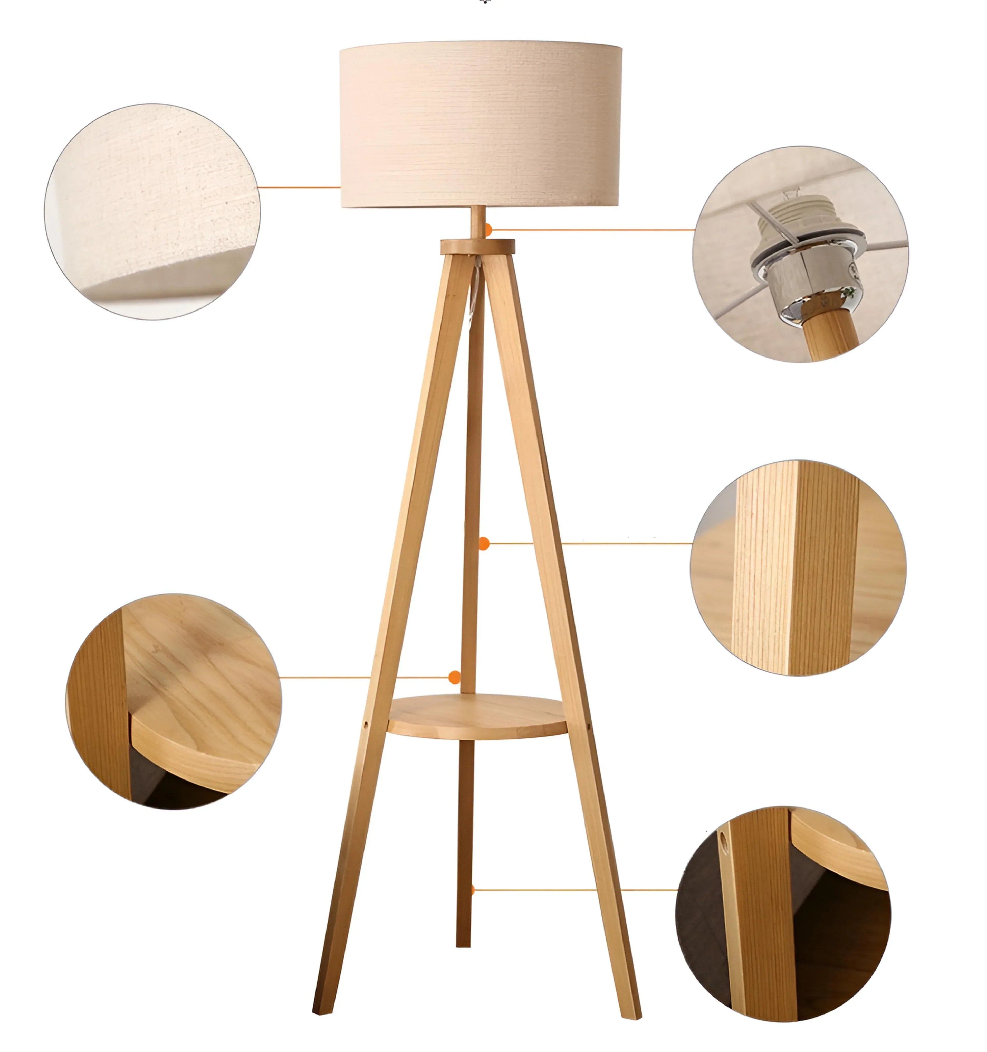 Wooden Tripod Floor Lamp - Auraolight