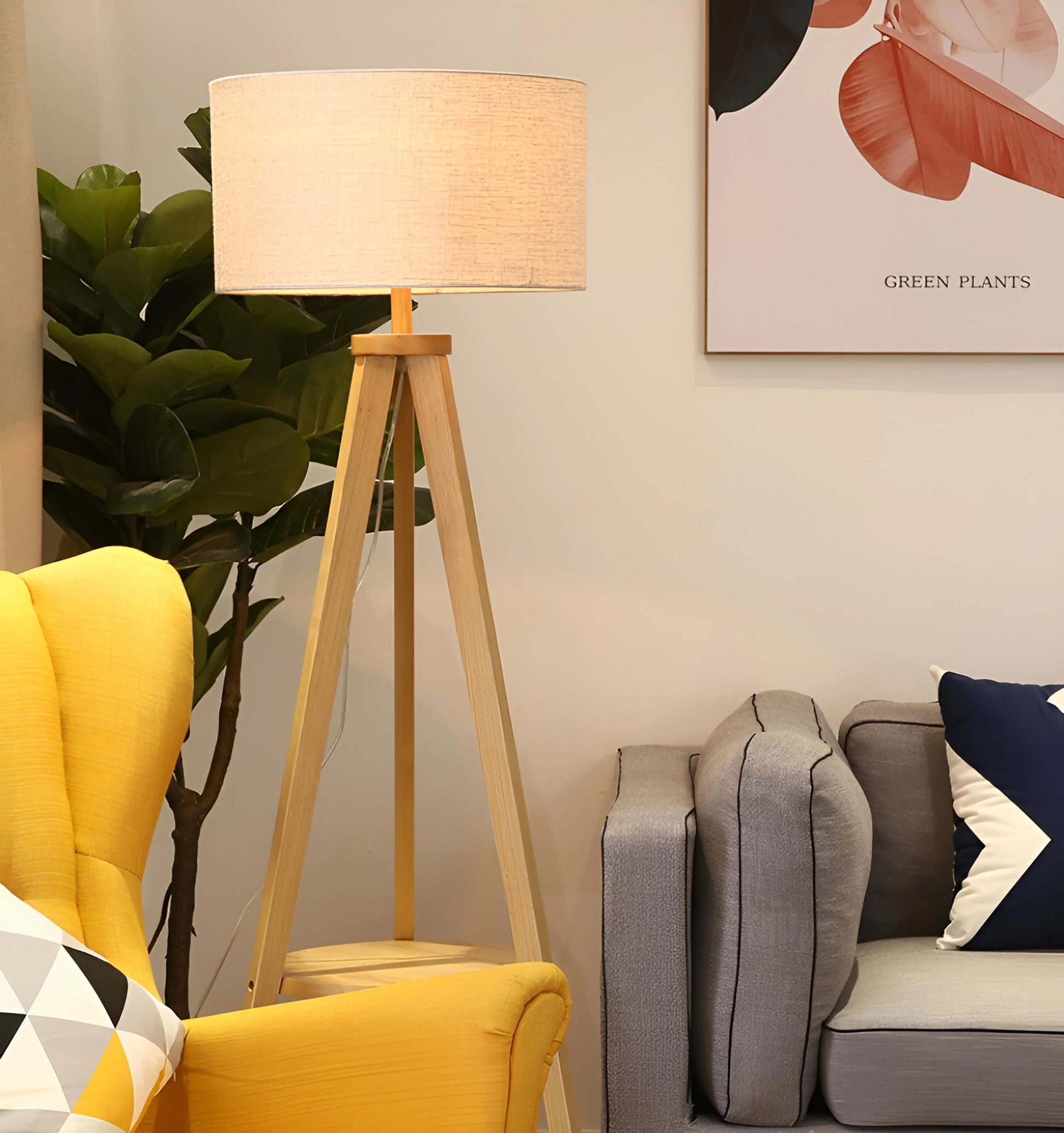 Wooden Tripod Floor Lamp - Auraolight